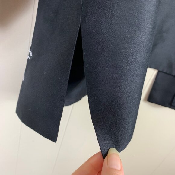 VTG 80’s  Nolan Miller Black 100% Silk Embroidered Art Deco Retro Blazer Sz 1X - Picture 5 of 6